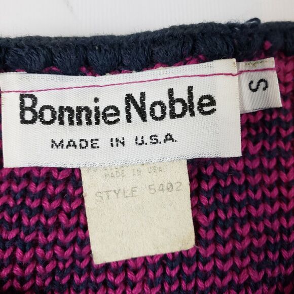 Vtg Bonnie Noble SIZE S / M Abstract Cozy Grandma Floral Button Down Sweater - Picture 5 of 10